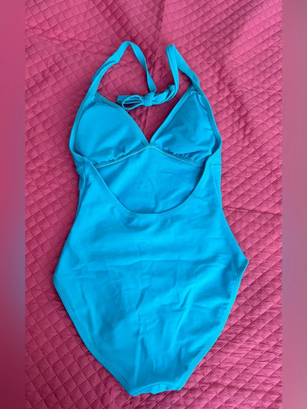 Old Navy Bright Turquoise Halter One-Piece Swim Suit